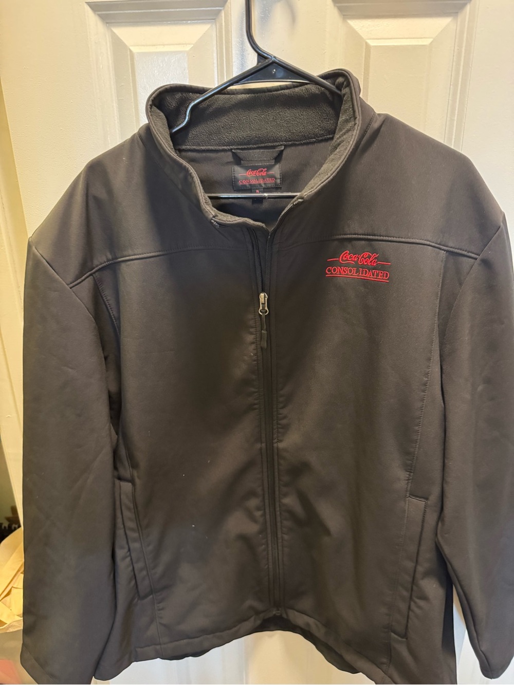 Coca-Cola Black Lightweight Zip-Up Jacket with Red Logo